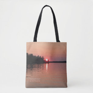 Bolsa Tote Por do sol no Vermilion do lago