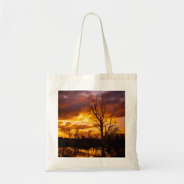 Bolsa Tote Pôr do sol pelo lago (Frente)