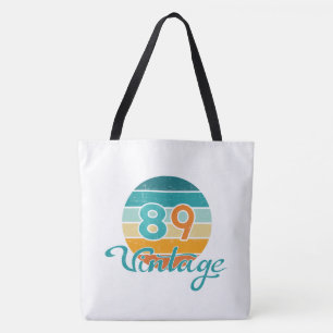 Bolsa Tote Pôr do sol retrô 89 Vintage desgastado