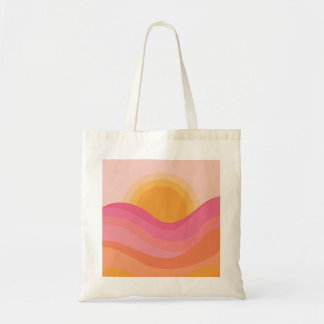 Bolsa Tote Pôr do Sol Retrô Abstrato