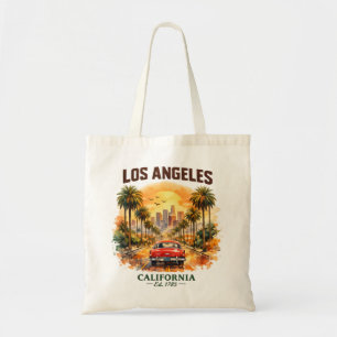 Bolsa Tote Pôr do sol retrô Los Angeles Califórnia Vintage