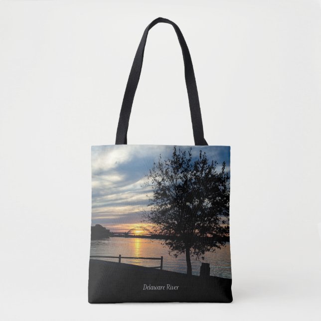 Bolsa Tote Pôr do sol, Rio Delaware, (Frente)