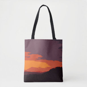 Bolsa Tote pôr do sol simplificado