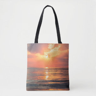 Bolsa Tote pôr do sol sobre a água