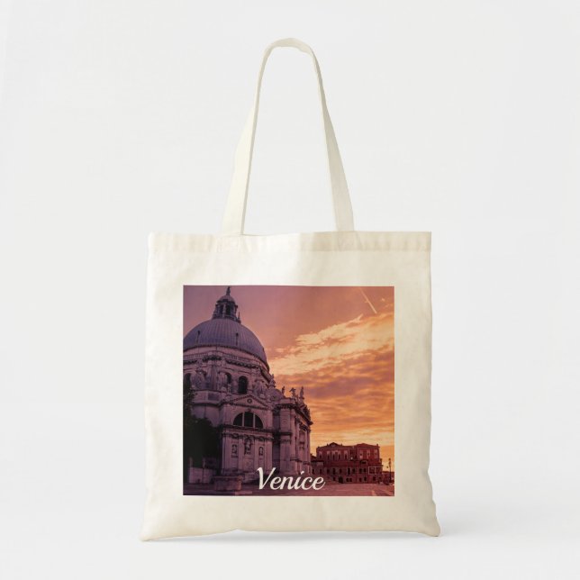 Bolsa Tote Pôr do sol sobre Basilica em Veneza (Frente)