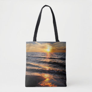 Bolsa Tote Por do sol tropical da praia