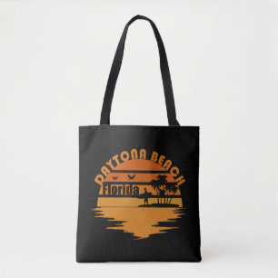 Bolsa Tote Pôr do sol vintage Daytona Beach Flórida