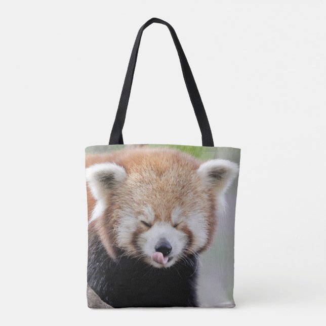 Bolsa Tote Por toda a mala. Panda vermelha, panda roux. (Verso)