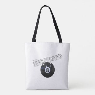 Bolsa Tote Por Trás Da Oito Bola   Engraçado "Por Trás da Bol