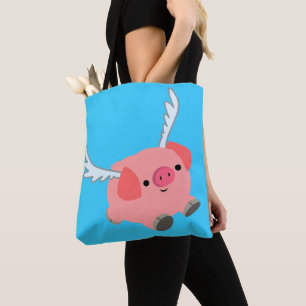 Bolsa Tote Porco de Cartoon Bonito