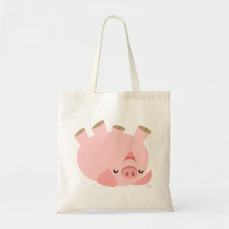 Bolsa Tote Porco De Cartoon Com Rolagem De Cute
