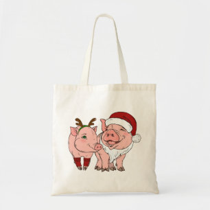 Bolsa Tote porco de natal feio