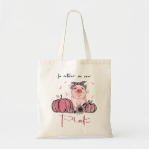 Bolsa Tote Porco Em Outubro Vestimos Alertas De Cancer De Mam
