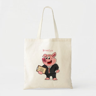 Bolsa Tote Porco engraçado em desenhos animados