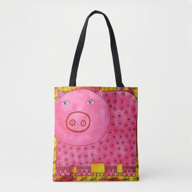 Bolsa Tote Porco Estampado (Frente)