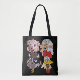 Bolsa Tote Porco Ovelha Vaca Frango Crianças Pequenos Bebês F