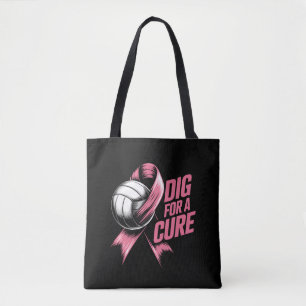Bolsa Tote Porco Para Cancer De Voleibol De Fita Cor-De-Rosa 