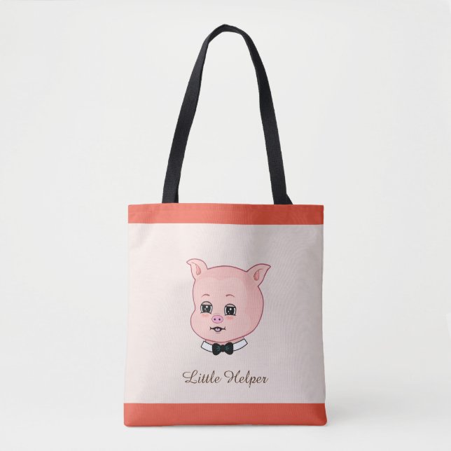 Bolsa Tote Porco Pequeno Fofo (Frente)