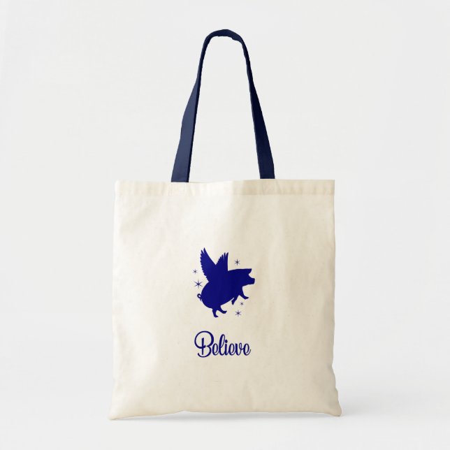 Bolsa Tote Porco Voador Acredite (Frente)