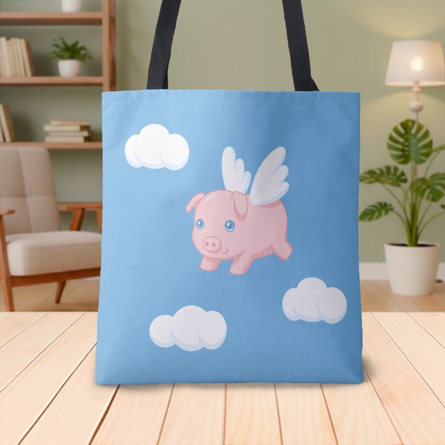 Bolsa Tote Porco Voador - Leitão Fofo com Asas (Criador carregado)