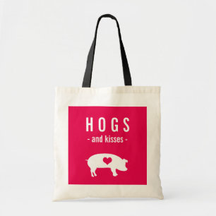 Bolsa Tote Porcos Namorados engraçados e beijos com porcos b