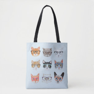 Bolsa Tote Porque os Gatos de Hipster Editáveis Texto em Ócul