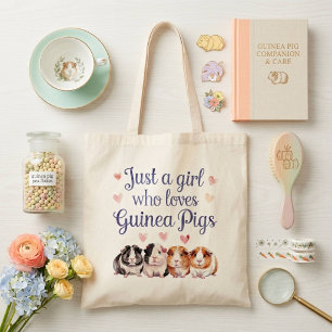 Bolsa Tote Porquinho-da-índia em Aquarela Fofa