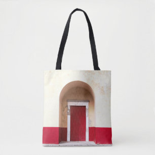 BOLSA TOTE PORTA DE MADEIRA VERMELHA