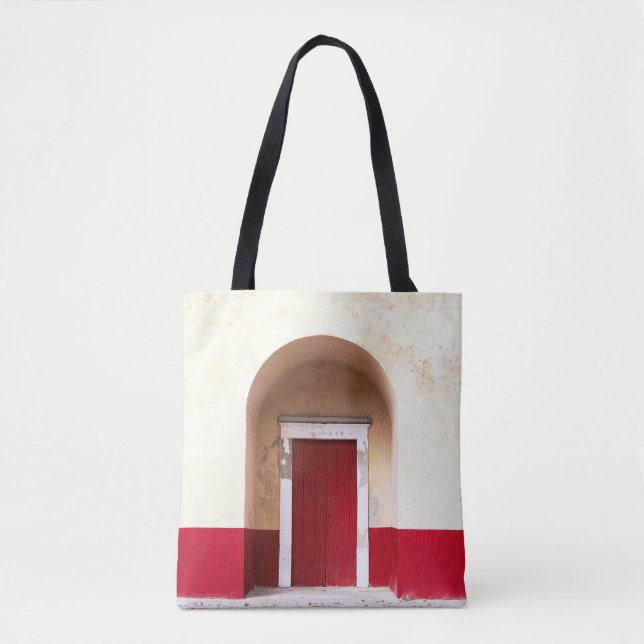 BOLSA TOTE PORTA DE MADEIRA VERMELHA (Frente)
