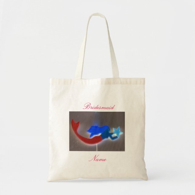 Bolsa Tote Porta-sereia de cabelos azuis (Frente)
