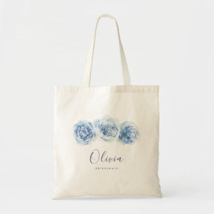 Bolsa Tote Porta-vozes floral azul personalizada