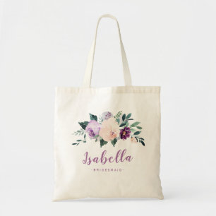 Bolsa Tote Porta-vozes personalizadas, roxo e florescente