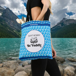 Bolsa Tote Porte de Canoagem Azul de Água Retroativa Personal