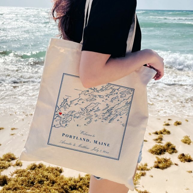 Bolsa Tote Portland Maine Casco Bay Weding Bem-vindo Tote Bag (Criador carregado)