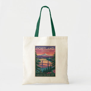 Bolsa Tote Portland Oregon Viagem Arte Vintage Monte Hood