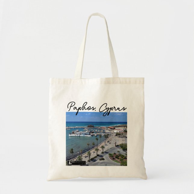 Bolsa Tote Porto e castelo do Vidro de Paphos Seafront (Frente)