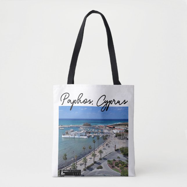 Bolsa Tote Porto e castelo do Vidro de Paphos Seafront (Frente)