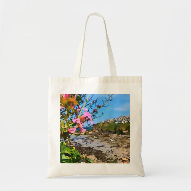 Bolsa Tote Porto Isaac Cornwall Harbour Pescadores Amigos (Frente)