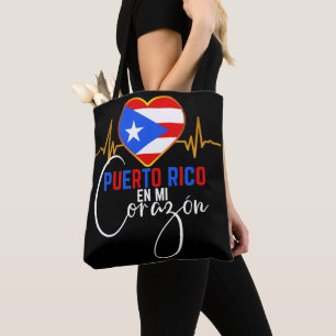 Bolsa Tote Porto Rico en mi Corazon Puerto Rican Pride