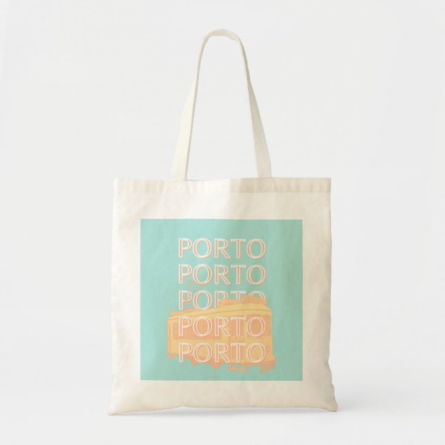 Bolsa Tote Porto Viagem Art, Portugal Viagem de Arte, Pastel (Frente)