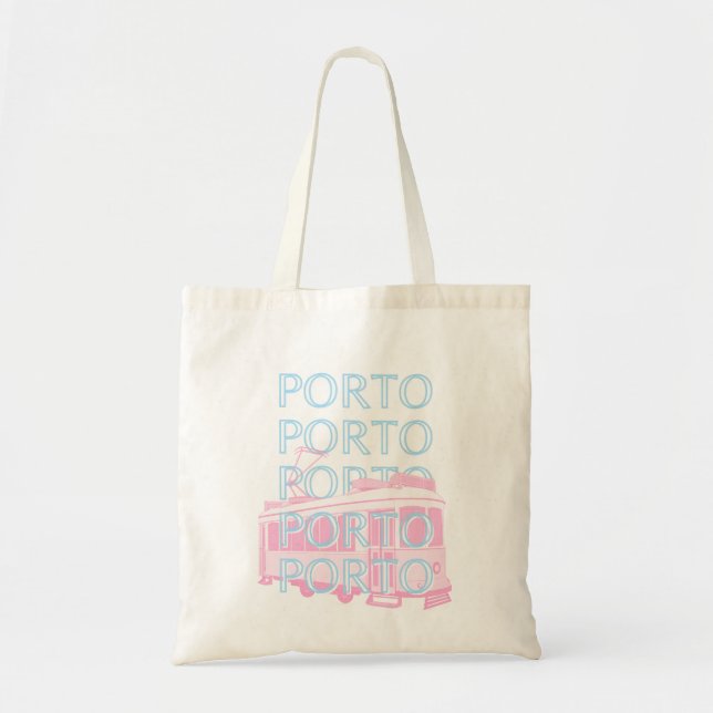 Bolsa Tote Porto Viagem Art, Portugal Viagem de Arte, Pastel (Frente)