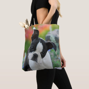 Bolsa Tote Portrato para o Porteiro Cachorro de Boston Terrie