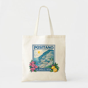 Bolsa Tote Positano Itália Arte de Viagem Mediterrâneo