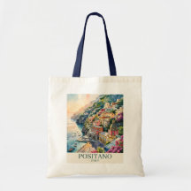 Positano Itália Costa Amalfi Paisagem Aquarela