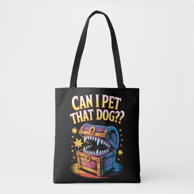 Bolsa Tote Posso Acariciar Esse Cachorro Presente de Design d (Frente)