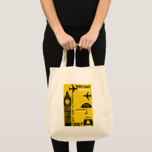 Bolsa Tote Poster da linha aérea retrorreflectora nostálgica