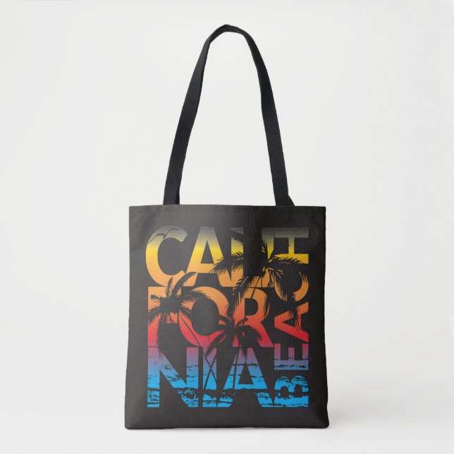 Bolsa Tote Poster da praia de Califórnia (Frente)