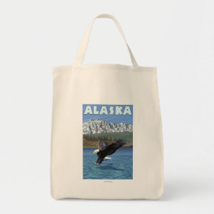 Bolsa Tote Poster das viagens vintage de AlaskaBald Eagle