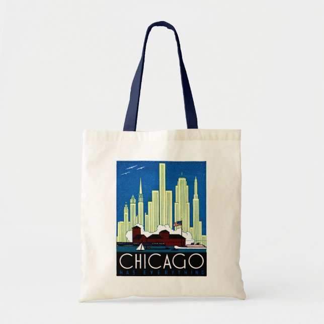 Bolsa Tote Poster de Chicago de 1930 visitas (Frente)