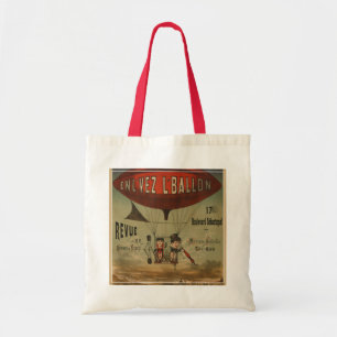 Bolsa Tote Poster de Circo Francês De Dois Artistas Em Avião